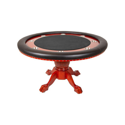 Table de poker ronde Nighthawk de 55 po avec plateau à jetons (noir et acajou)