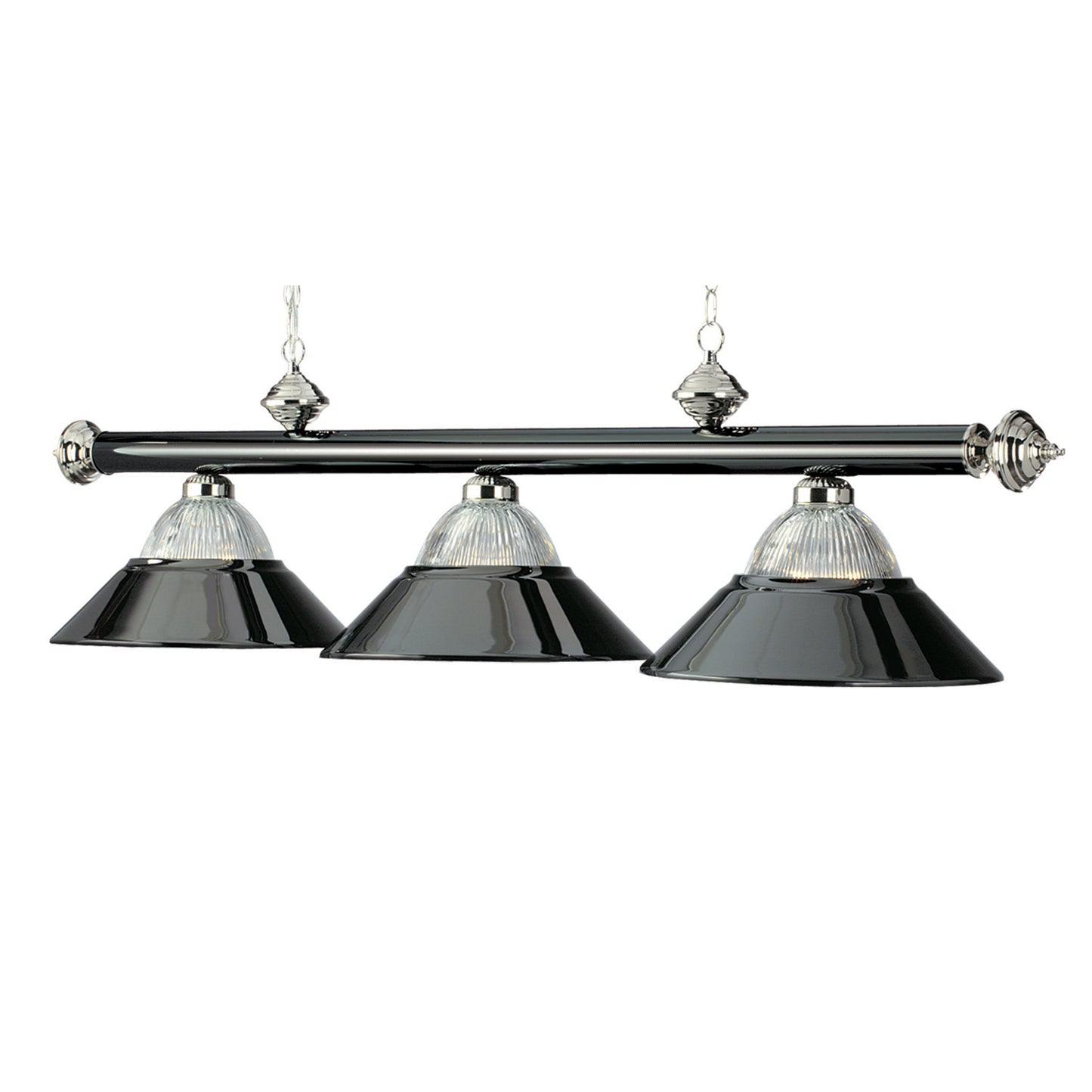 3 Lt-54" Billiard Light-Black Chrome & Chrome image -  Champion Table Tech