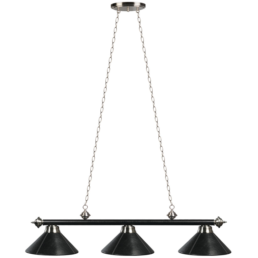 3 Lt-54" Billiard Light-Leather/Black