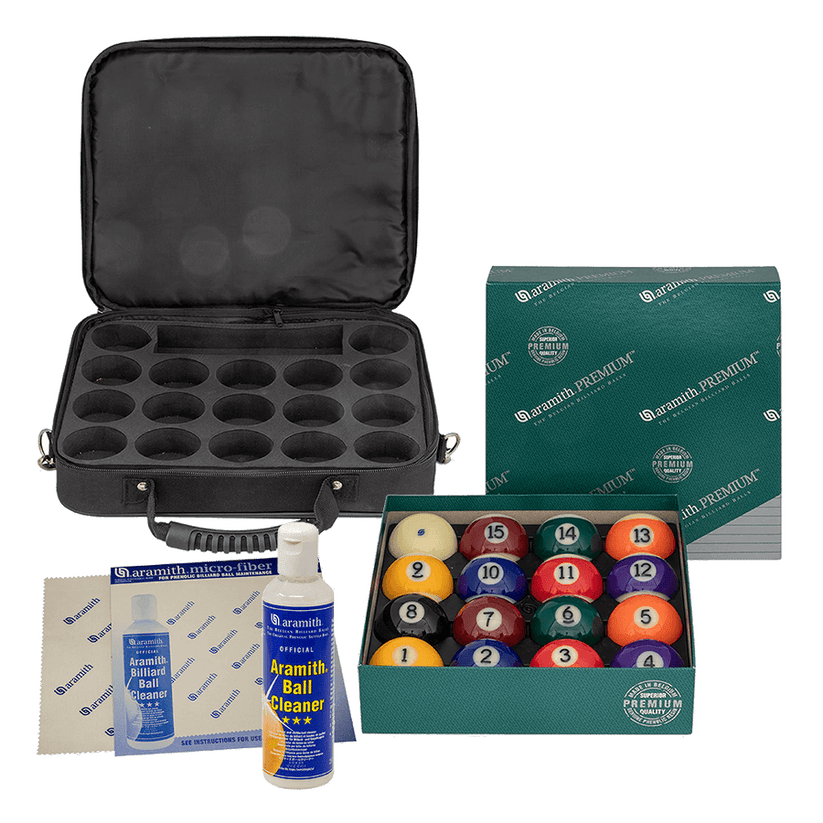 Protective Ball Case With Aramith Premium Ball Set And Cleaning Kit