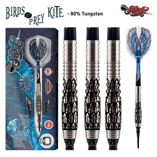 Birds Of Prey Kite Soft Tip Dart Set-80% Tungsten Barrels image 