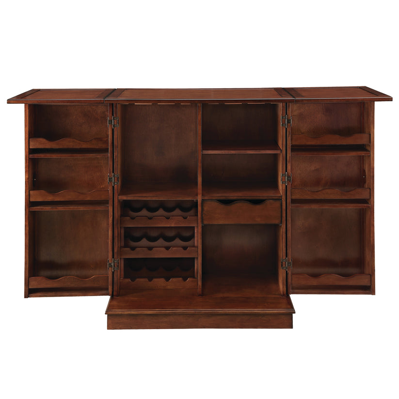 Portable Folding Bar Cabinet-Chestnut