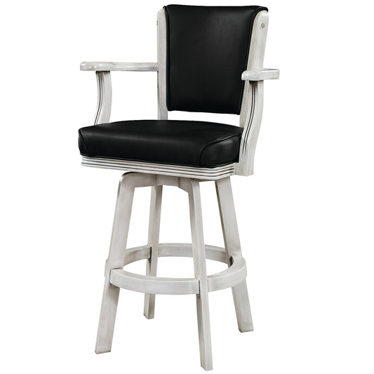 Swivel Barstool With Arms-Antique White image -  Champion Table Tech 