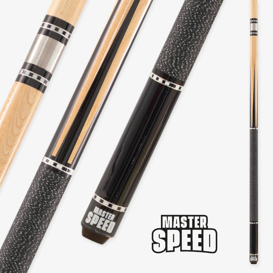 New Master Speed 4 Points Pool Cue With Inlays - Black image