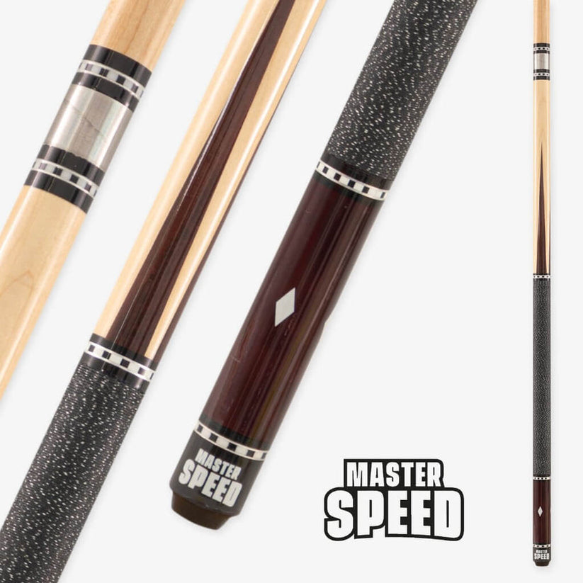 Nouvelle queue de billard Master Speed ​​4 points avec incrustations - marron