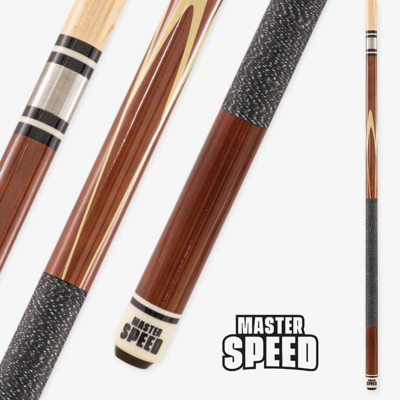 Nouvelle queue de billard Master Speed ​​avec incrustations-marron/naturel