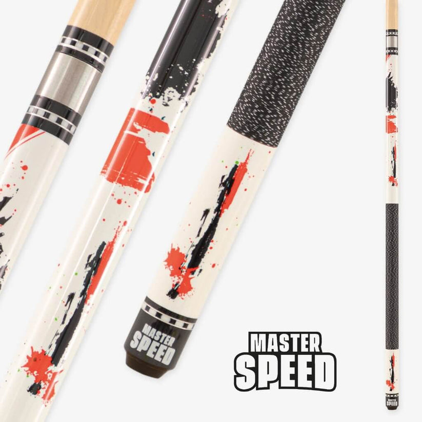 Nouvelle queue de billard Master Speed ​​Splash - Noir/Blanc/Orange