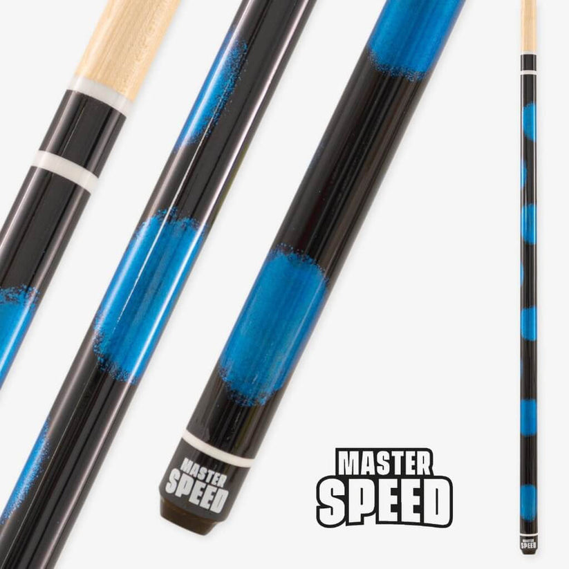 Queue de billard New Master Speed ​​Spots - Noir/Bleu