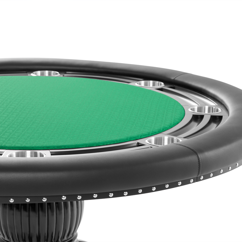 Table de poker ronde Nighthawk de 55 po avec plateau à jetons (noir et acajou)