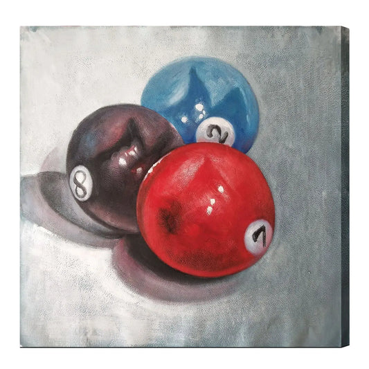 Oil Painting On Canvas - 2, 7 & 8 Balls RAM Game Room 