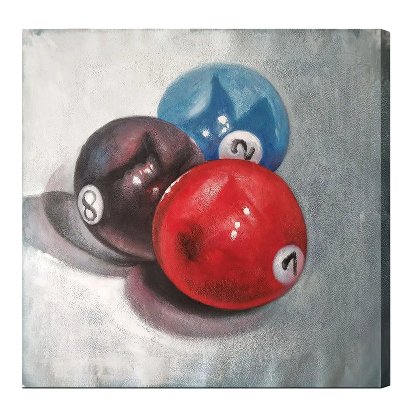 Peinture à l'huile sur toile - 2, 7 et 8 boules