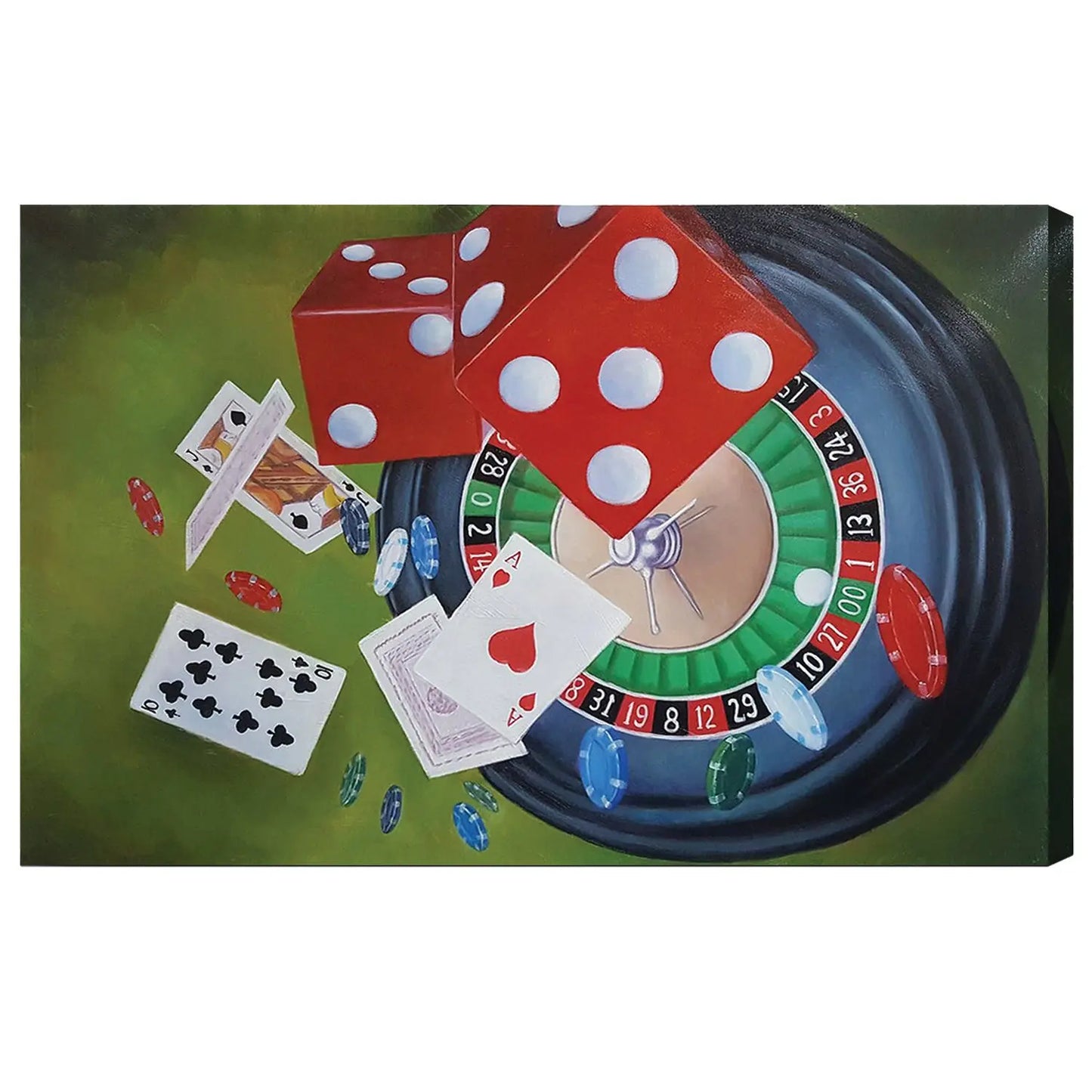 Oil Painting On Canvas - Roulette & Dice RAM Game Room