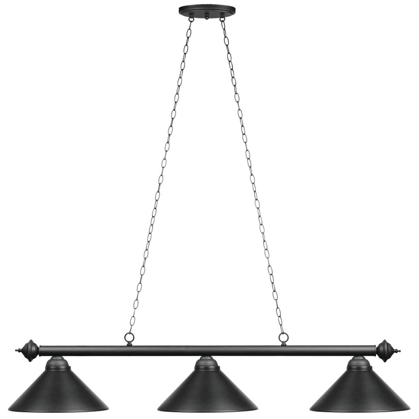 Lampe de billard 54" 3Lt - Noir mat/Mb