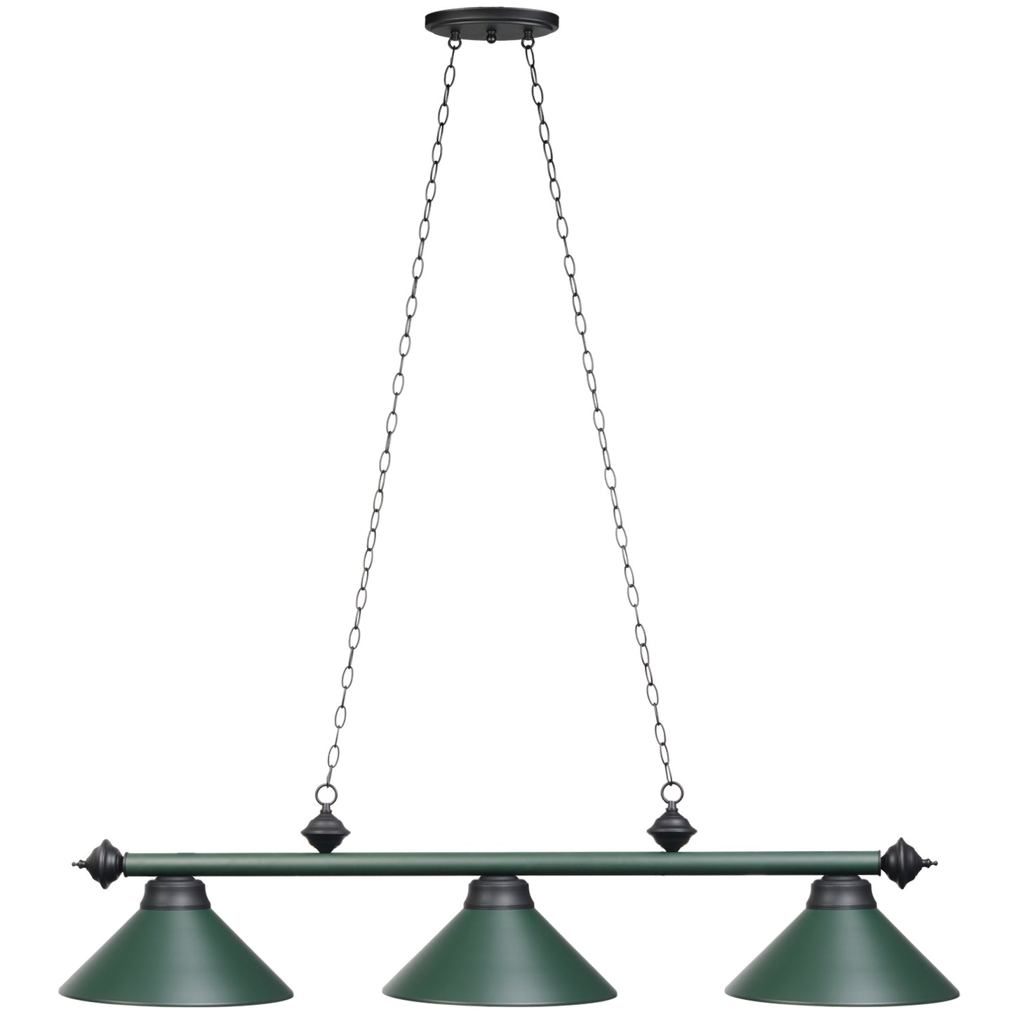 54" 3Lt Billiard Light- Matte Green image -  Champion Table Tech