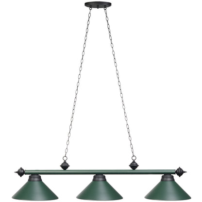 54" 3Lt Billiard Light- Matte Green image -  Champion Table Tech