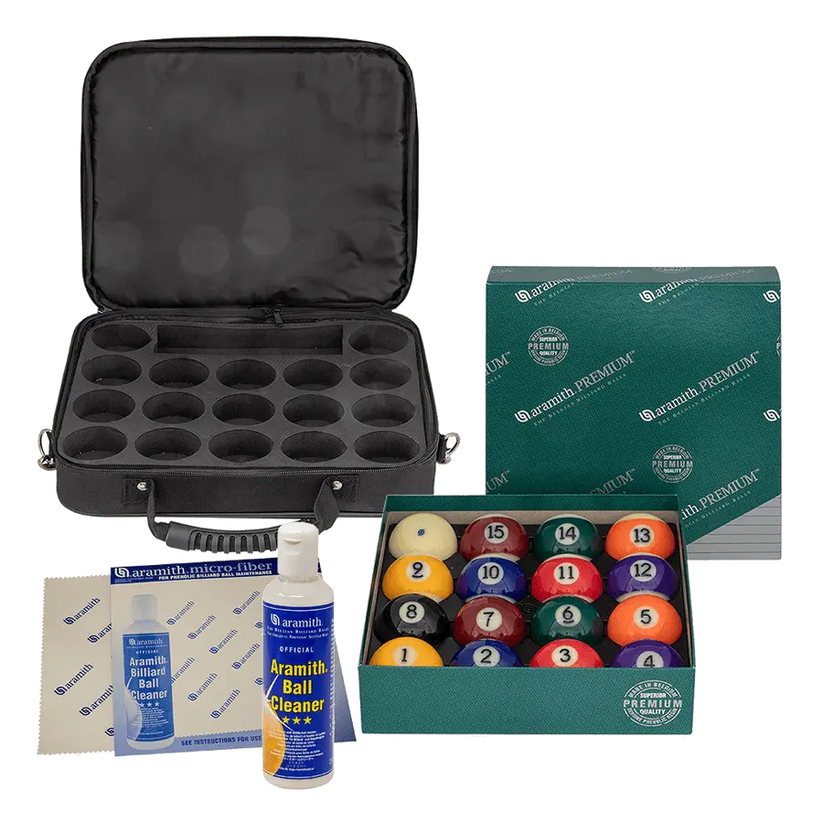 Étui de protection pour balle avec jeu de balles Aramith Premium et kit de nettoyage