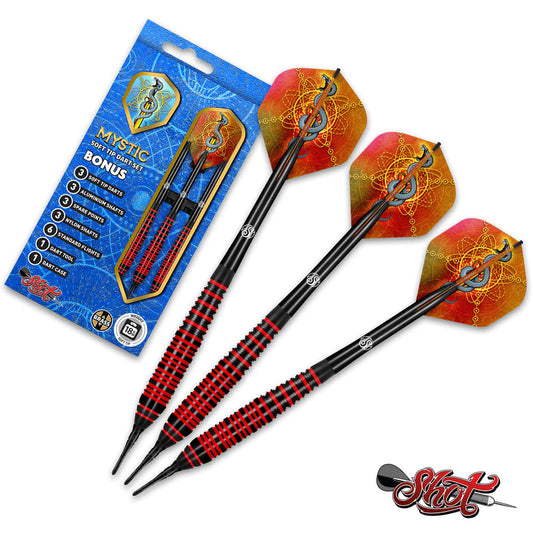 Shot Mystic Soft Tip Darts Set-Premium Brass image 