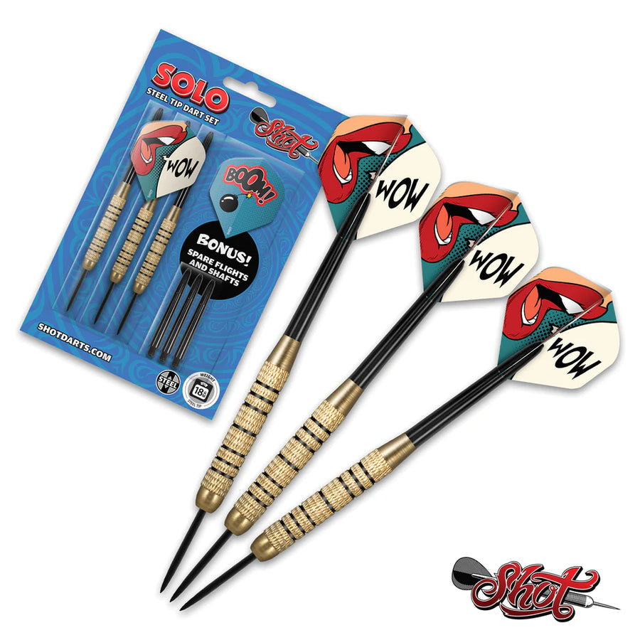 Shot Solo Steel Tip Darts Set-High Quality Steel image