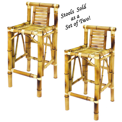 Set Of Two Bamboo Tiki Bar Stools image -  Champion Table Tech