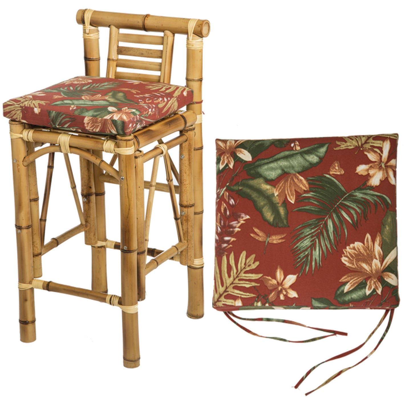 Set Of Two Bamboo Tiki Bar Stools image -  Champion Table Tech