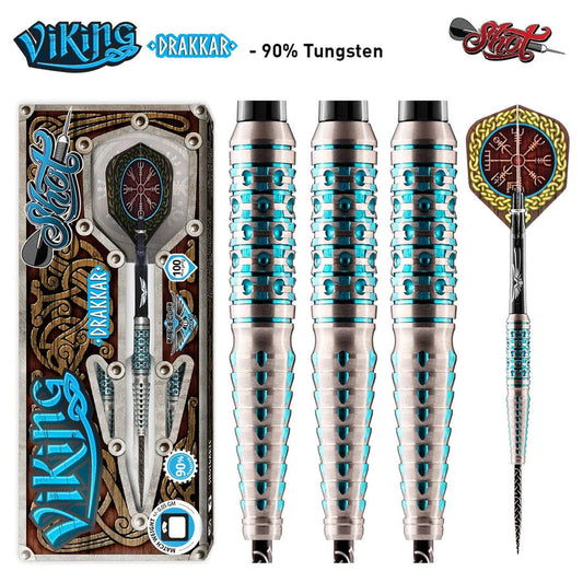 Viking Drakkar Steel Tip Dart Set-90% Tungsten Barrels image 