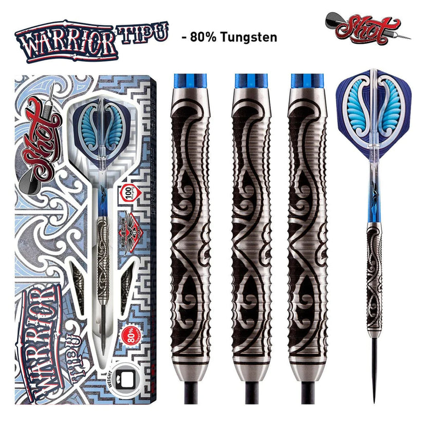 Warrior Tipu Jeu de fléchettes à pointe en acier – 80 % tungstène