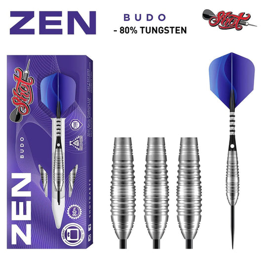 Zen Budo Steel Tip Dart Set-80%-Tungsten Barrels image 