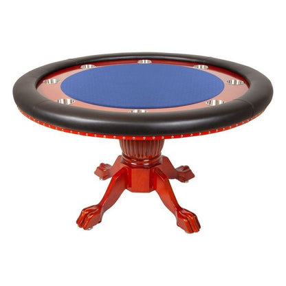 Table de poker ronde Nighthawk de 55 po avec plateau à jetons (noir et acajou)